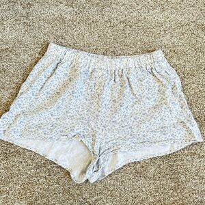 Sienna Sky Light Blue Floral Cotton Shorts